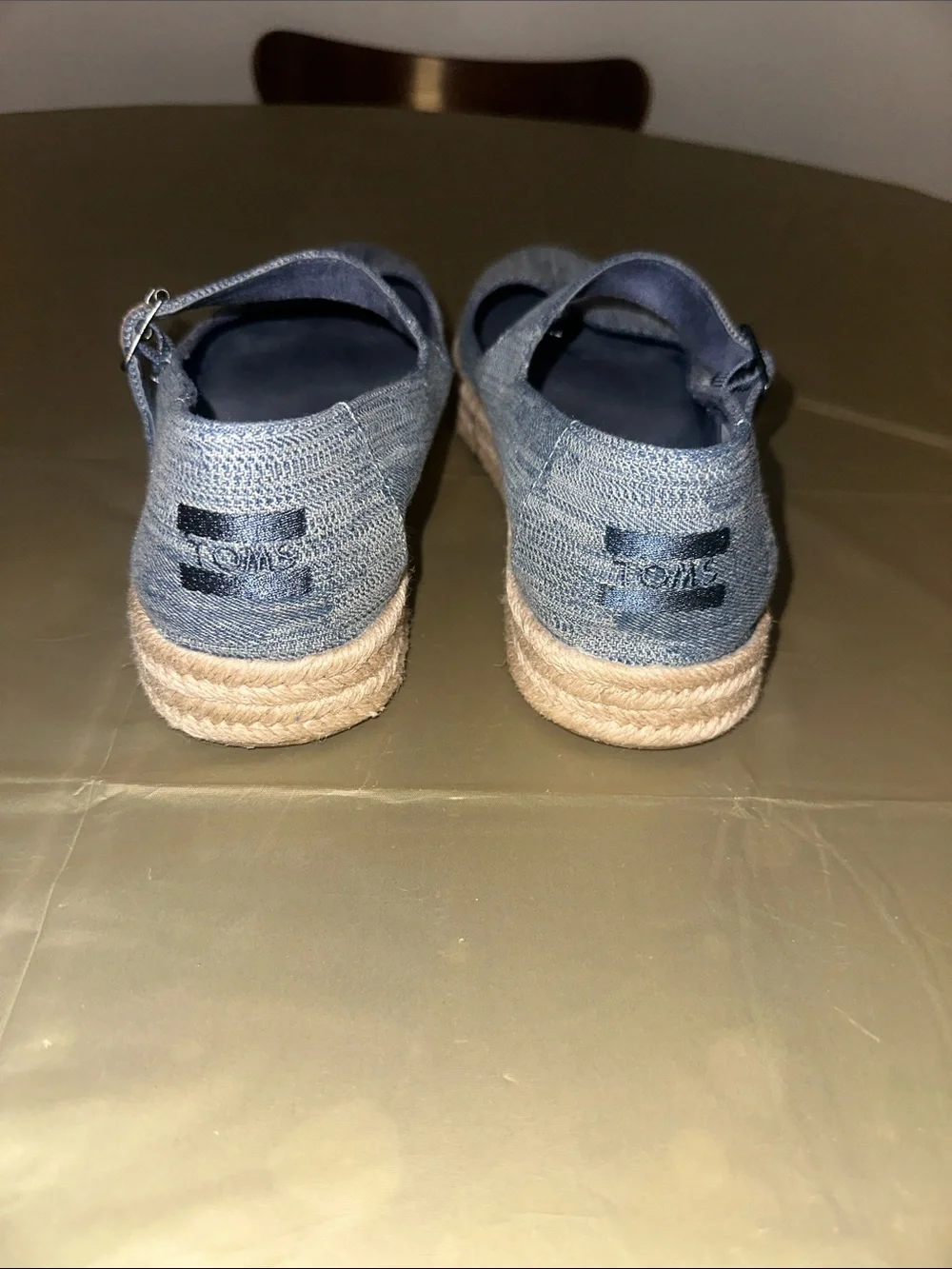 Toms Women’s Carolina Blue Denim Mary Jane Espadrille